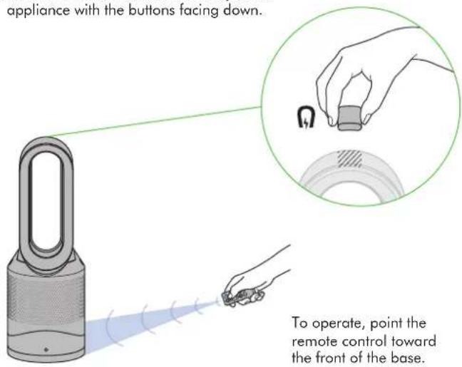 DYSON Pure Hot+Cool Link - Remote control docks magnetically. - 1