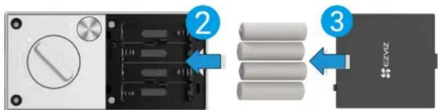 EZVIZ DL03 Pro - Installer la batterie - 2