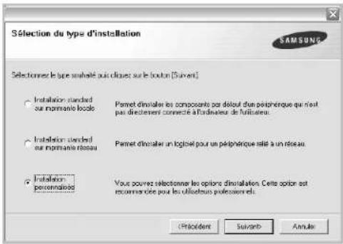 SAMSUNG CLP-607 - Sélectionnez Installation personnalisée. Cliquez sur Suivant. - 1