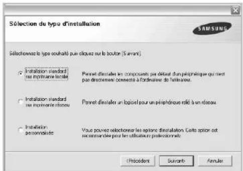 SAMSUNG CLP-607 - Sélectionnez Installation standard sur imprimante locale. Cliquez sur Suivant. - 1