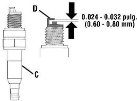 D 0.024 - 0.032 pulg. (0.60 - 0.80 mm) C