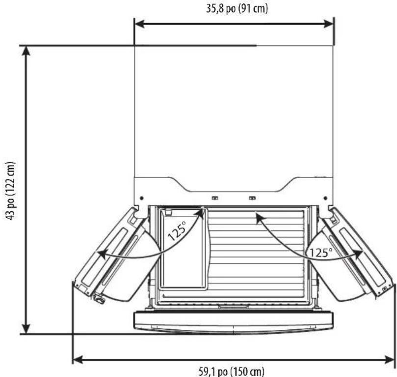 INSIGNIA NS-RFD21CISS0 - Prévoir un espace suffisant pour l'ouverture des portes - 1