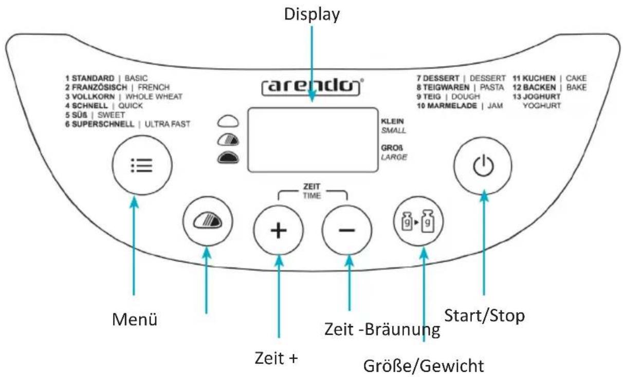 Arendo 304943 - Display und Bedienelemente - 1
