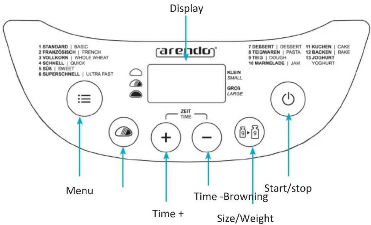 Arendo 304943 - Display and Controls - 1