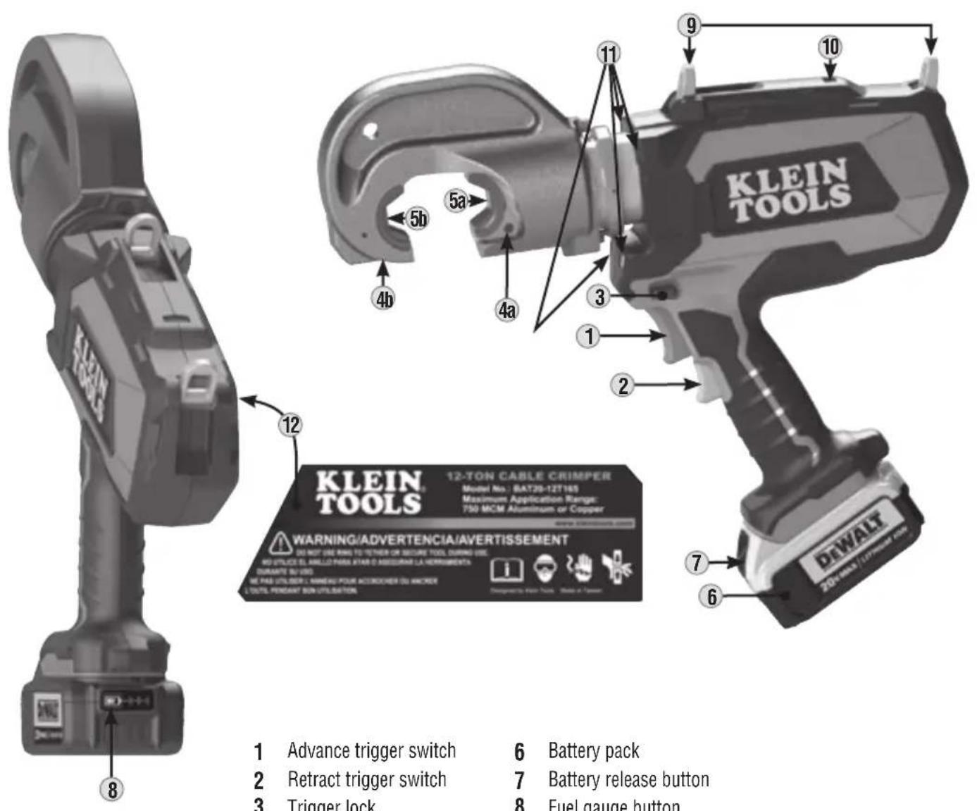 Klein Tools BAT20-12T165 - GENERAL SPECIFICATIONS - 1