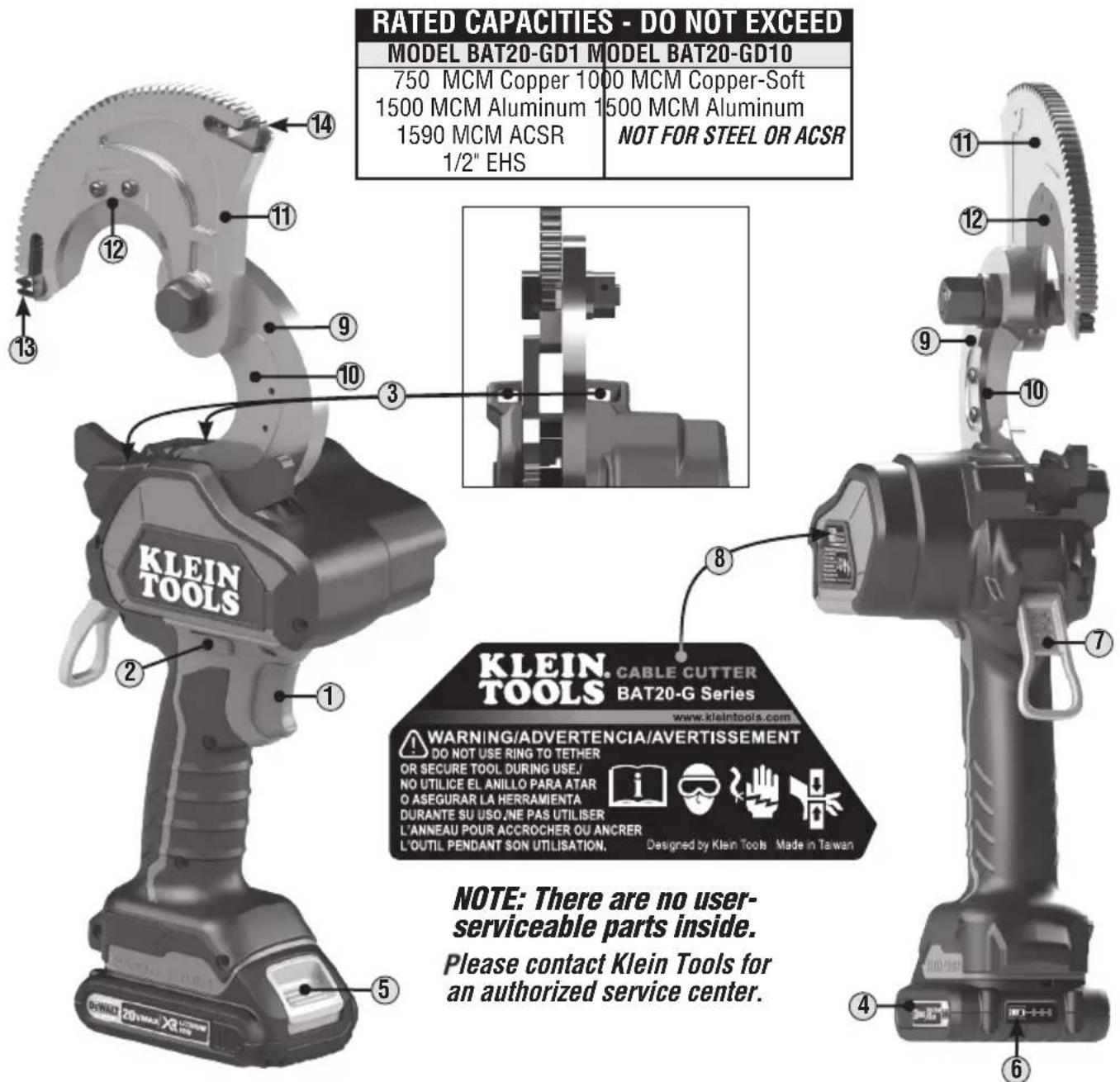 Klein Tools BAT20GD10 - FEATURE DETAILS - CLOSED-JAW MODELS - 1