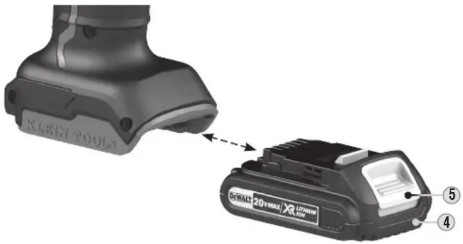 Klein Tools BAT20GD14H - INSÉRER ET RETIRER LE BLOC-PILES - 1