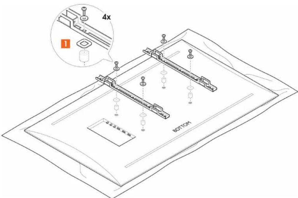 Vogel's TVS 3695 - Étape 1 : Fixer les bandes à la télévision - 1