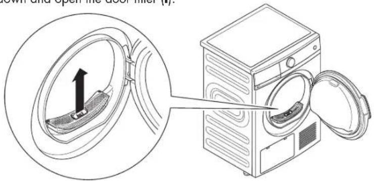 Wisberg WBDR9A3WNB - To clean the door filter: - 1