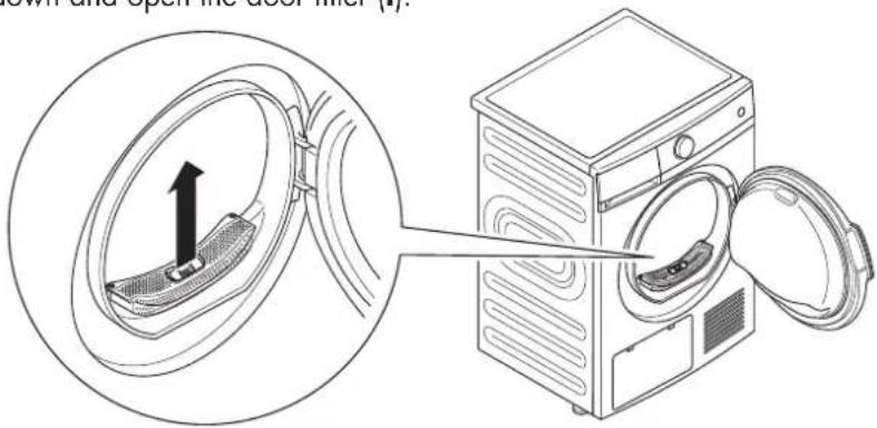 Wisberg WBDR8A2WNB - To clean the door filter: - 1