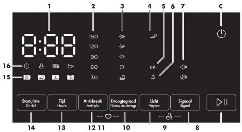 Wisberg WBDR8A2WNB - Function button screen - 1