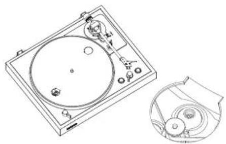 THORENS TD 101 A - Comment installer une courroie d'entraînement sur le plateau tournant - 3