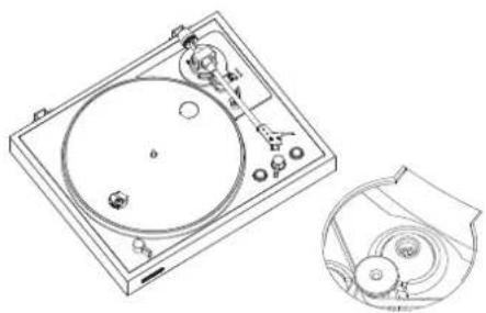 THORENS TD 101 A - Как установить ремень привода диска - 3
