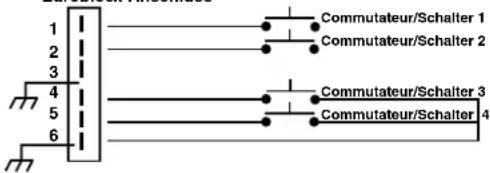 DBX DriveRack 241 - Connexion des fermetures à contacteurs 240/241 Switch Closure Anschlussdiagramm 240/241 - 1