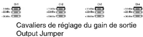 Cavaliers de réglage du gain de sortie Output Jumper