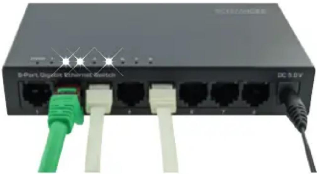 Schwaiger NWSW8 - Connexion d'un ordinateur au commutateur réseau - 1
