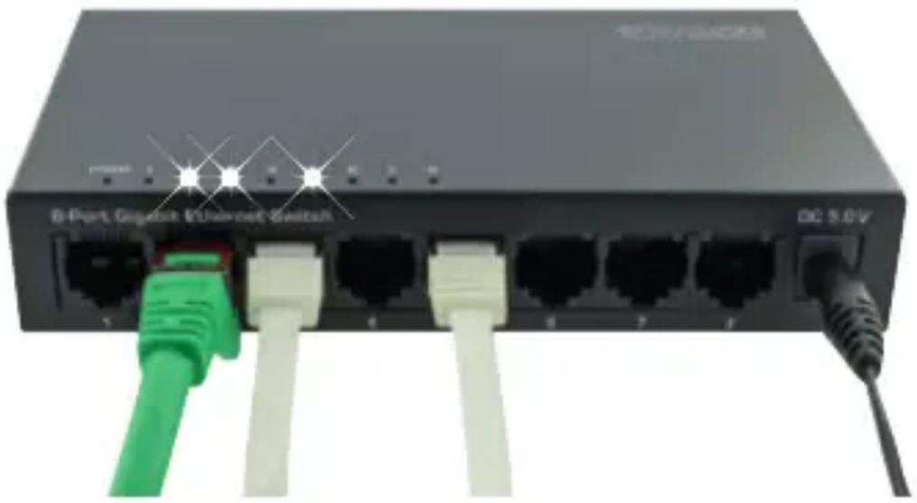 Schwaiger NWSW8 - Anschluss eines Computers an den Netzwerk Switch - 1
