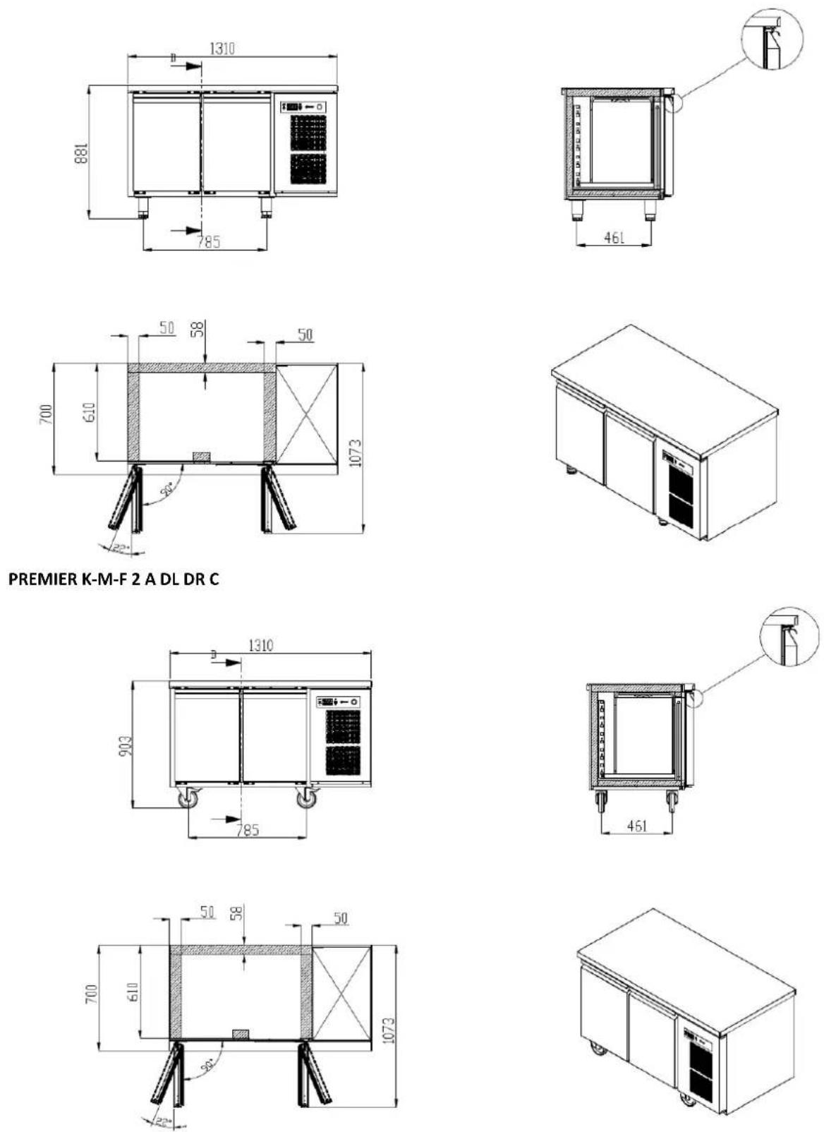 GRAM Premier F 2 A DL DR L E - GERÄTEABMESSUNGEN - 1