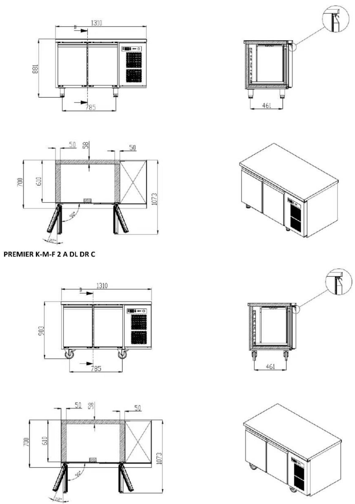 GRAM Premier F 2 A DL DR L E - AFMETINGEN VAN DE APPARATEN - 1