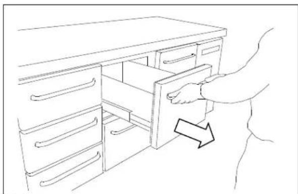 GRAM GASTRO K 2207 CSG A 2D/2D/3D/3D L2 - Reinigen van werkbanken met laden: - 1