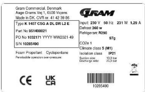GRAM GASTRO K 1407 CSG A 3D/3D L2 - Türdichtungen - 1