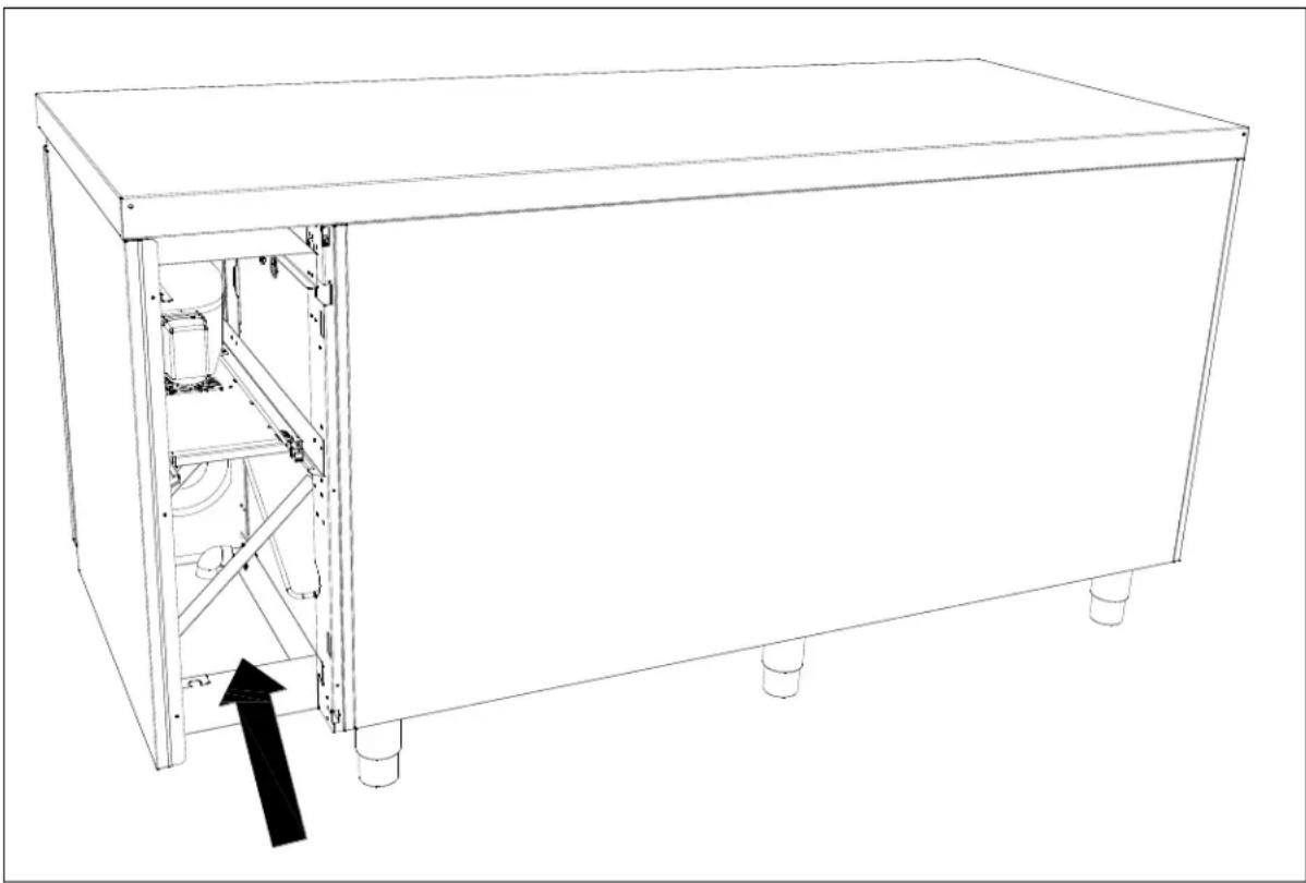 GRAM GASTRO K 1407 CSG A 3D/3D L2 - Tische mit Anschluß an Gemeinschaftskompressor: - 1