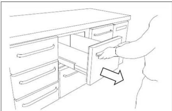 GRAM GASTRO K 1807 CSG A DL/2D/3D L2 - Cleaning of counters with drawers: - 1