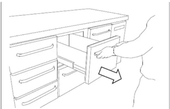 GRAM GASTRO K 2207 CSG A DL/DL/2D/2D L2 - Reinigung des Kühltisches mit Schubfächern: - 1