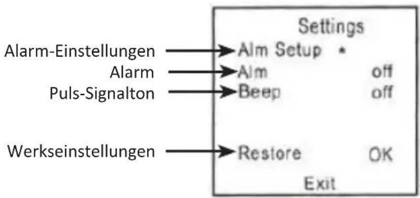 Medicinalis 305019 - Parameter-Einstellungen (,Sound-Settings" / ,Standard-Settings") - 1