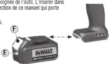 BLACK & DECKER BAT20-716 - INSÉRER ET RETIRER LE BLOC-PILES - 1