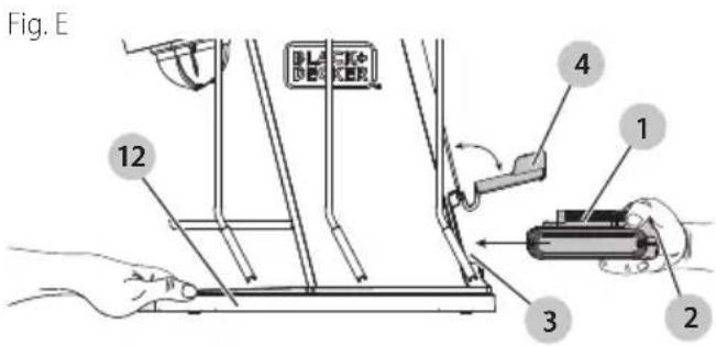 BLACK & DECKER BCHB101 - Installing and Removing the Battery Pack (Fig. E) - 1