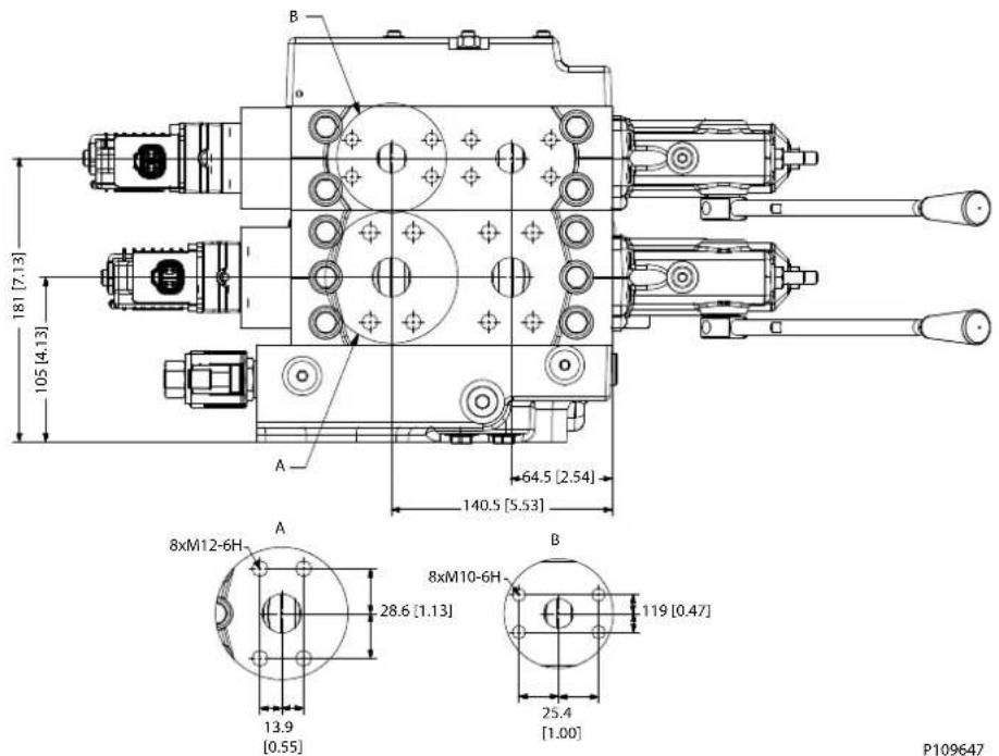 DANFOSS PVG 128 - Aperçu des dimensions - 2