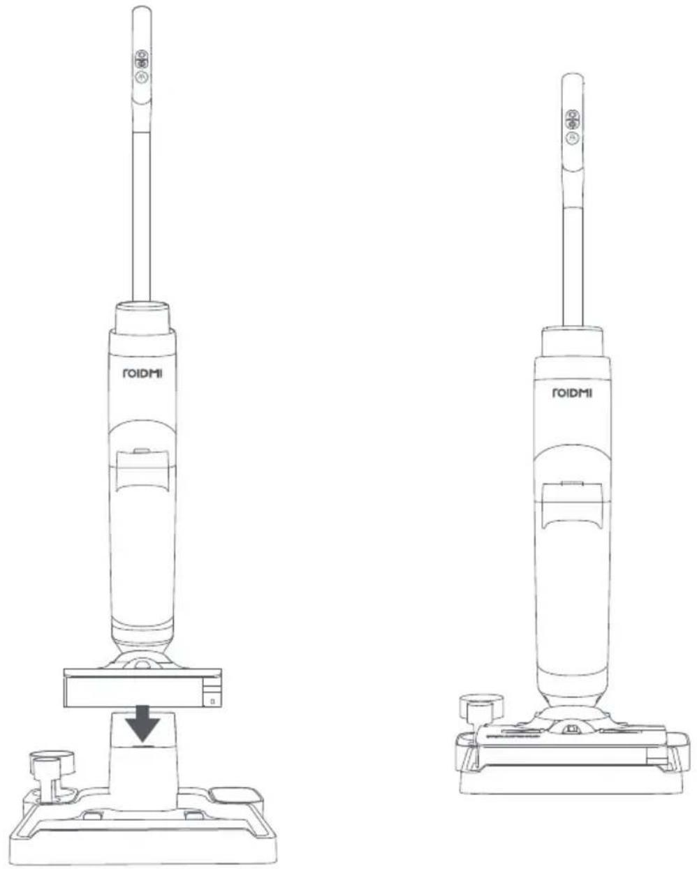 Roidmi NEO - Utilisation de la base de chargement - 1