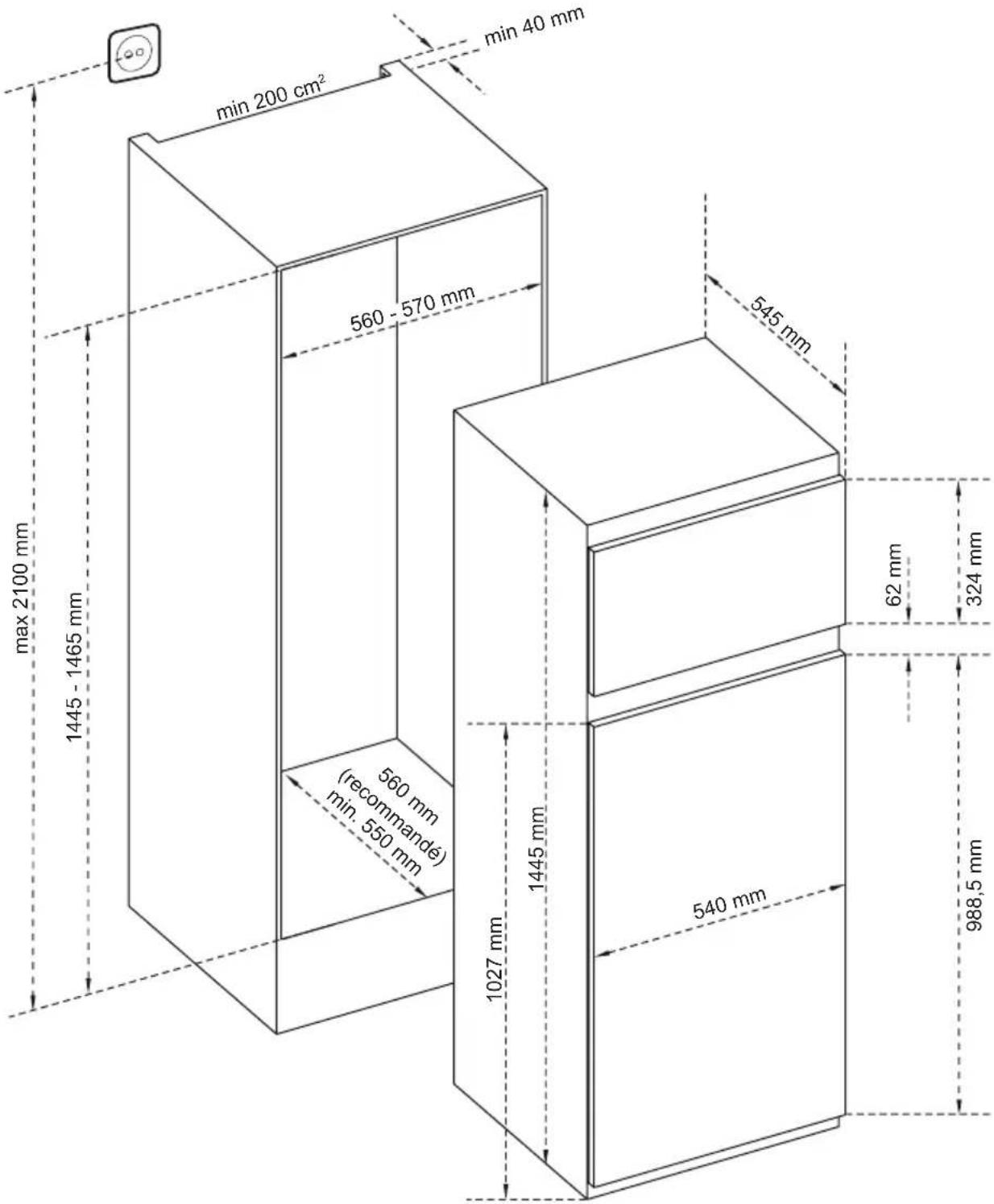 Respekta GKE144-10 - Dimensions - 1