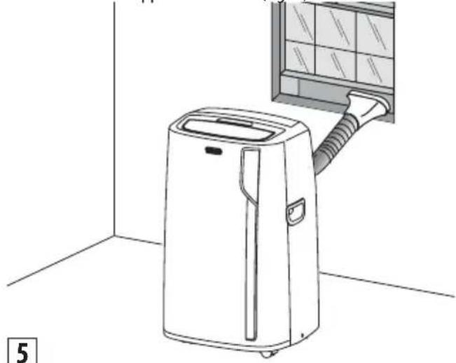 DELONGHI Pinguino Smart PACEL140LRFK-3ALBK - Vous pouvez également installer l'appareil dans une fenêtre à guillotine : - 1
