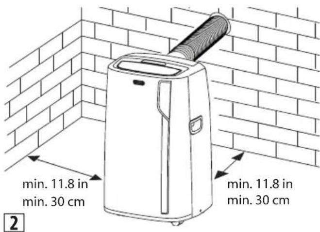 DELONGHI Pinguino Compact Arctic Whisper - Afin d'obtenir des résultats optimaux, installez votre appliéil de la façon suivante : - 2