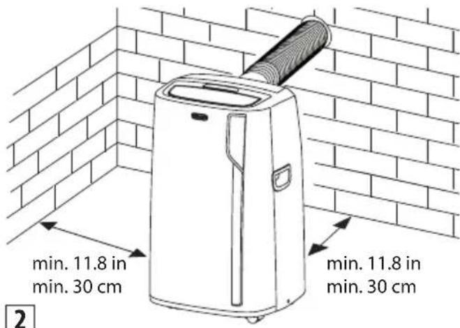 DELONGHI Pinguino Compact Arctic Whisper - For optimal results set-up your appliance in this way: - 2