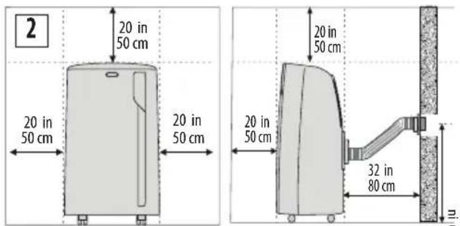 DELONGHI Pinguino Deluxe - AIRE ACONDICIONADO CON INSTALACIÓN DE PARED Para resultados óptimos configure su aparato de esta manera: - 2