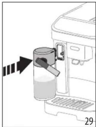 DELONGHI Magnifica Evo ECAM290.51.B - Remplir et accrocher la carafe à lait - 5