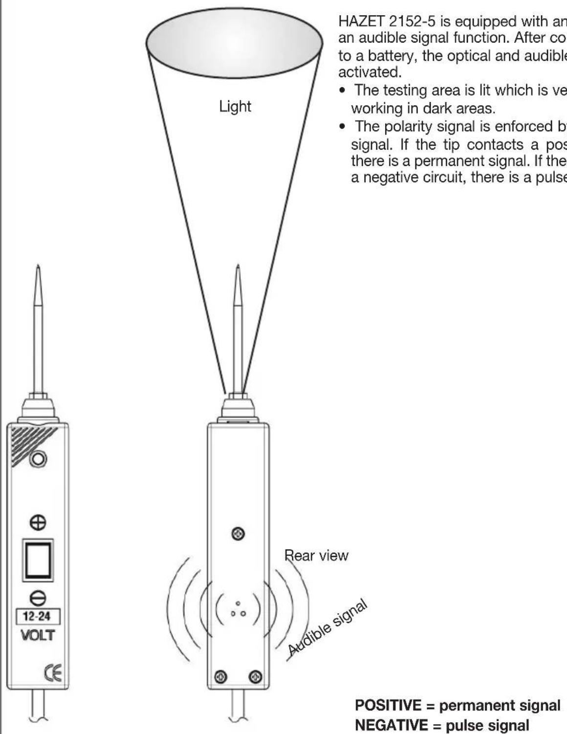 Hazet 2152-5 - Multifunctional testing device 2152-5 with optical and audible signal functions - 1