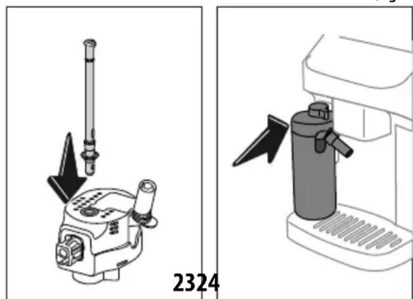 DELONGHI Magnifica Plus ECAM320.70.SB - Filling and attaching the milk carafe - 2