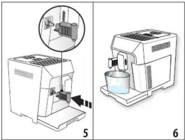 DELONGHI Eletta Cappuccino Evo ECAM46.860.W - Brancher l'appareil sur secteur (fig. 1) ; - 3