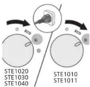 PHILIPS STE1030 - Endre dampinnstillingene - 1
