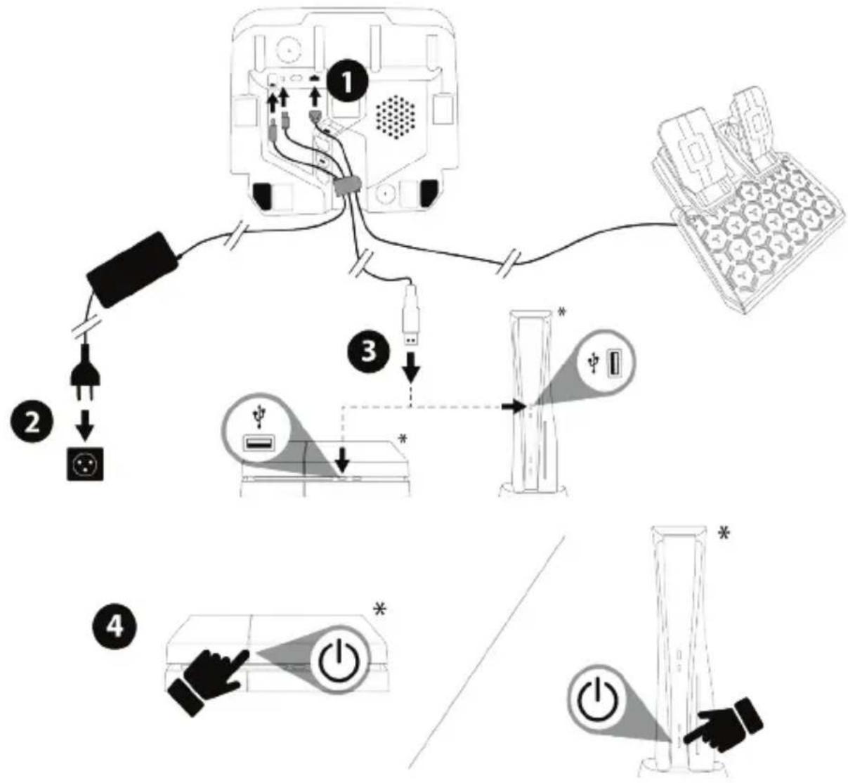 THRUSTMASTER T128 - PLAYSTATION®4 本体または PLAYSTATION®5 本体への取り付け - 1