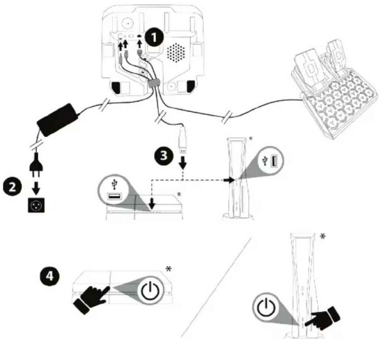 THRUSTMASTER T128 - УСТАНОВКА НА КОНСОЛИ PLAYSTATION®4 ИЛИ PLAYSTATION®5 - 1