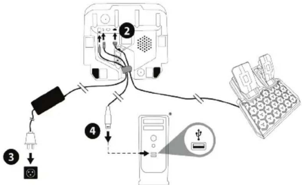 THRUSTMASTER T128 - PC\* への取り付け - 1