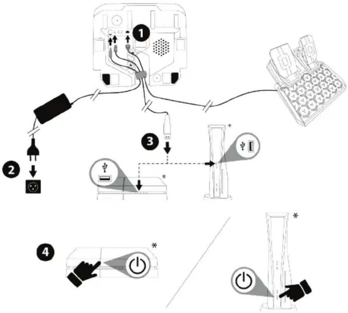 THRUSTMASTER T128 - INSTALLATION ON PLAYSTATION®4 CONSOLES OR ON PLAYSTATION®5 CONSOLES - 1