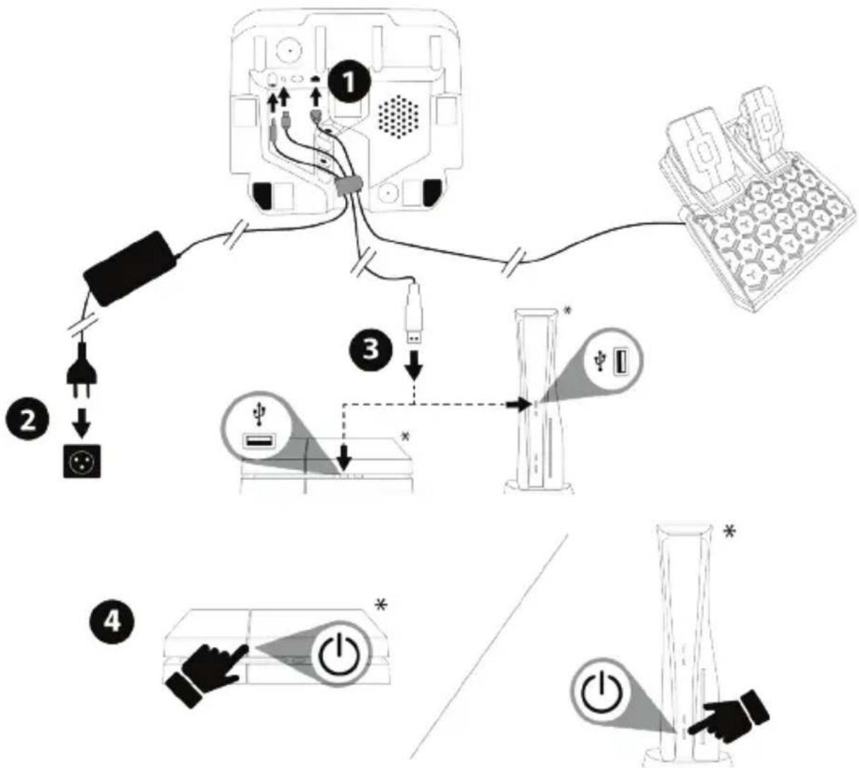 THRUSTMASTER T128 - INSTALAÇÃO EM CONSOLES PLAYSTATION®4 OU EM CONSOLES PLAYSTATION®5 - 1