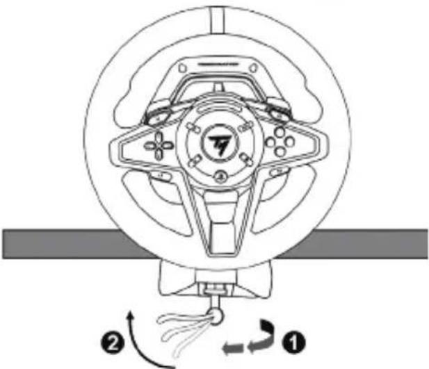 THRUSTMASTER T128 - 将方向盘固定到台面或桌面上 - 4