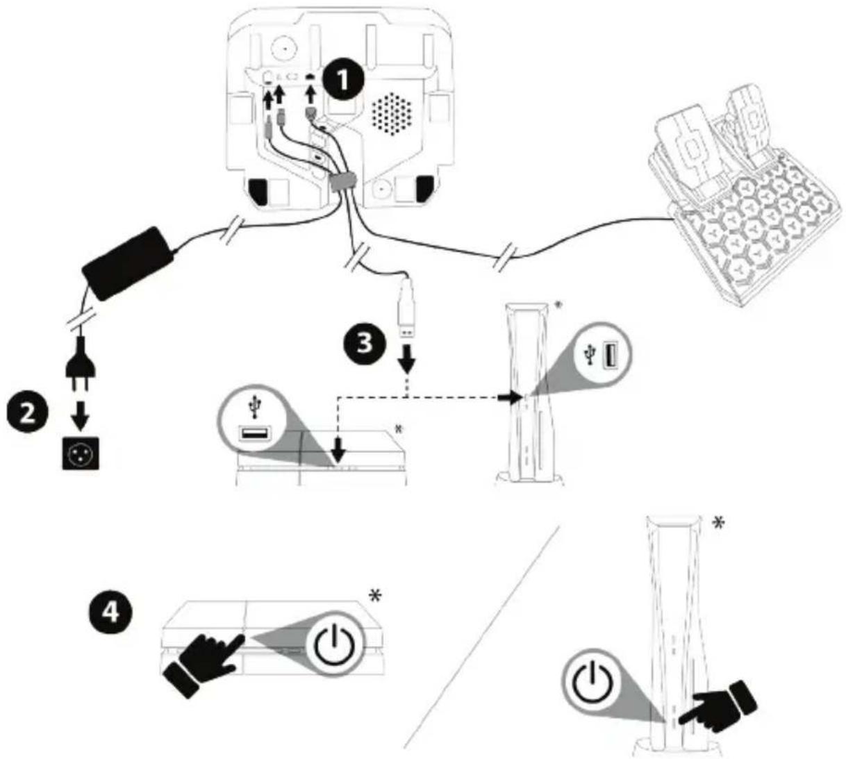 THRUSTMASTER T128 - INSTALLATIE OP PLAYSTATION®4-CONSOLES OF PLAYSTATION®5-CONSOLES - 1